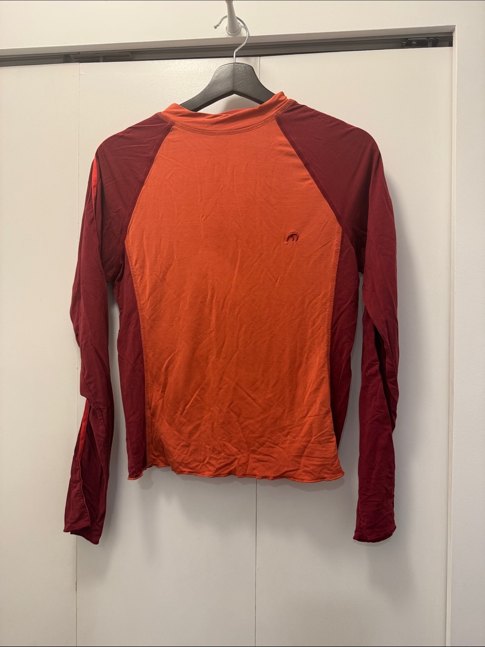 Miaou Orange and Maroon Long Sleeve Raglan Tee